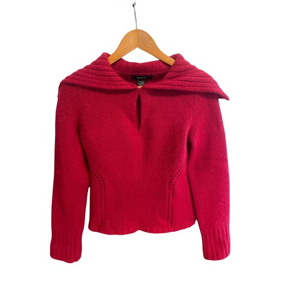 Y2K Vintage EXPRESS Red Sweater ANGORA FUZZY COZY Size M Medium - Picture 4 of 4